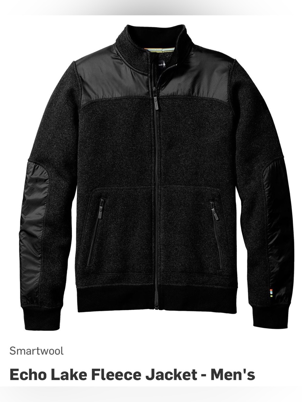 Smartwool Men's Echo Lake Fleece Jacket in Black Size Large
